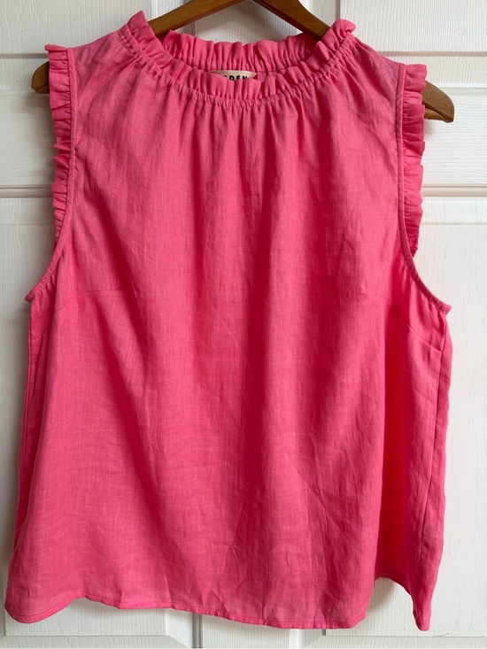 Boden Tops - Boden Bright Pink 100% Linen Ruffle Sleeve Camisole